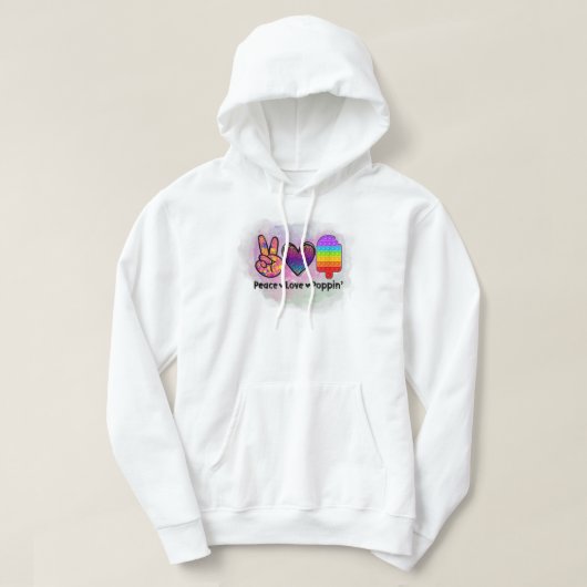 Peace Love Poppin' Tie Dye Push Fidget Speelgoed Hoodie (Design voorkant)