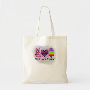 Peace Love Poppin' Tie Dye Push Fidget Speelgoed Tote Bag
