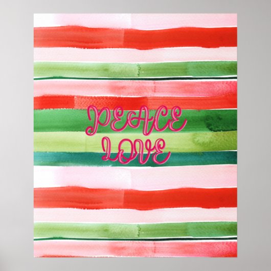 Peace Love Poster - Paint Stripes (Voorkant)