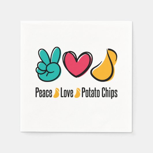 Peace Love Potato Chips Servet (Voorkant)