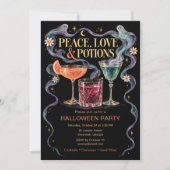 Peace Love & Potions Halloween-feest Kaart (Voorkant)