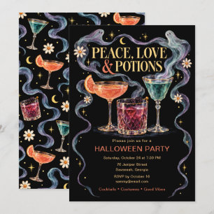 Peace Love & Potions Halloween-feest Kaart