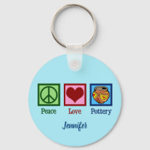 Peace Love Pottery Blue Monogram