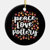 Peace Love Pottery Keramisch Ornament (Voorkant)