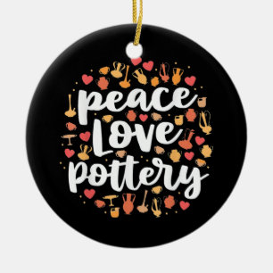 Peace Love Pottery Keramisch Ornament