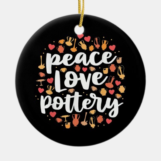 Peace Love Pottery Keramisch Ornament (Voorkant)