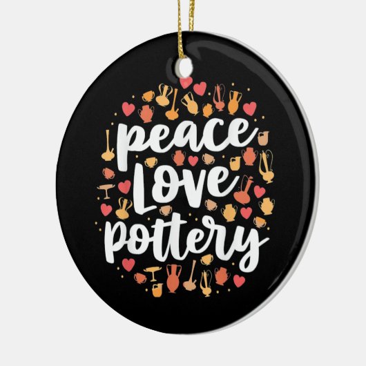 Peace Love Pottery Keramisch Ornament (Links)
