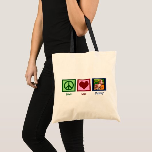 Peace Love Pottery Tote Bag (Voorkant (product))
