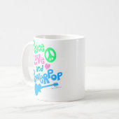 Peace Love Powerpop Epic Fun Music Slogan Koffiemok (Voorkant links)