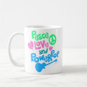 Peace Love Powerpop Epic Fun Music Slogan Koffiemok (Links)