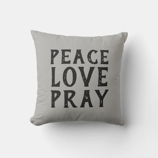 PEACE LOVE PRAY-typografie | Buitenkussen (Voorkant)