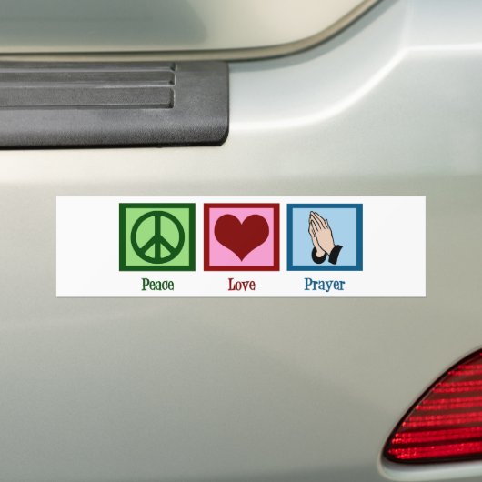 Peace Love Prayer Bumpersticker (Op auto)