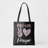 Peace Love Prayer Tote Bag (Voorkant)