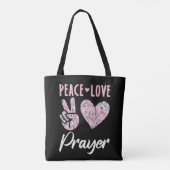 Peace Love Prayer Tote Bag (Achterkant)