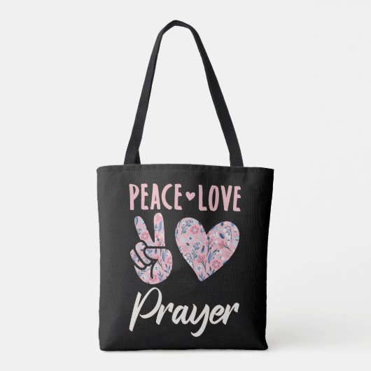 Peace Love Prayer Tote Bag (Achterkant)
