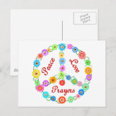 Peace Love Prayers Briefkaart (Voorkant / Achterkant)