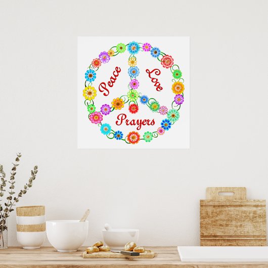 Peace Love Prayers Poster (Keuken)