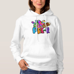 Peace Love Pre-K Squad Tie Dye Back to School Boys Hoodie