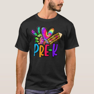 Peace Love Pre K Squad Tie Dye Terug naar schooljo T-shirt