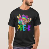 Peace Love Pre K Tie Dye Leopard Pencil First Day T-shirt (Voorkant)