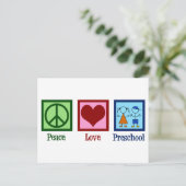 Peace Love Preschool Briefkaart (Staand voorkant)