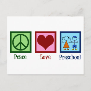 Peace Love Preschool Briefkaart
