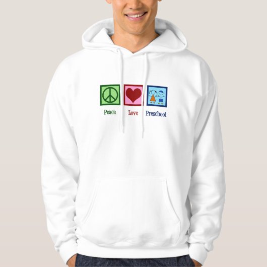 Peace Love Preschool Teacher Hoodie (Voorkant)