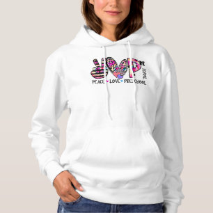 Peace Love Preschool Teacher Team Preschool Stropd Hoodie