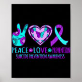 Peace Love Prevention Happy Suicide Awareness Grag Poster (Voorkant)