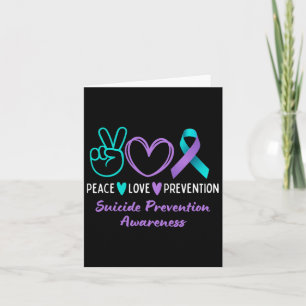 Peace Love Prevention Suicide Awareness Blauwgroen Kaart
