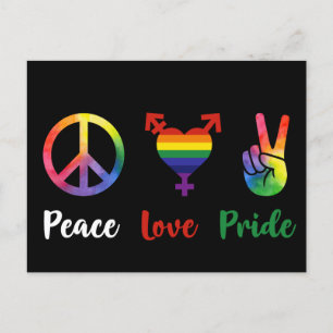 Peace Love Pride Briefkaart