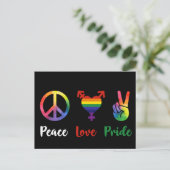 Peace Love Pride Briefkaart (Staand voorkant)