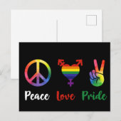 Peace Love Pride Briefkaart (Voorkant / Achterkant)