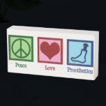 Peace Love Prosthetics Houten Kist Print<br><div class="desc">Peace Love Prosthetics Een schattig prothesecadeau voor iemand die in prothese werkt.</div>