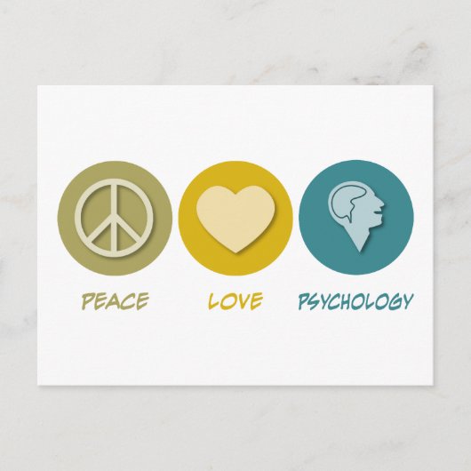 Peace Love Psychology Briefkaart (Voorkant)