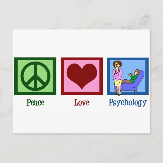 Peace Love Psychology Briefkaart (Voorkant)
