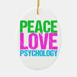 Peace Love Psychology Cute Keramisch Ornament