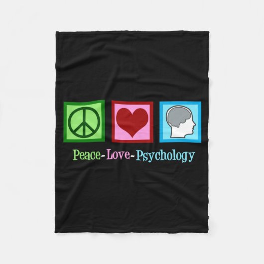 Peace Love Psychology Cute Psychologist  Fleece Deken (Voorkant)