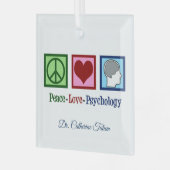 Peace Love Psychology Cute Psychologist kerst Glas Ornament (Voorkant links)