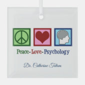 Peace Love Psychology Cute Psychologist kerst Glas Ornament (Voorkant)