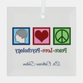 Peace Love Psychology Cute Psychologist kerst Glas Ornament (Achterkant)