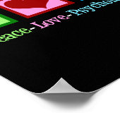 Peace Love Psychology Cute Psychologist  Poster (Hoek)