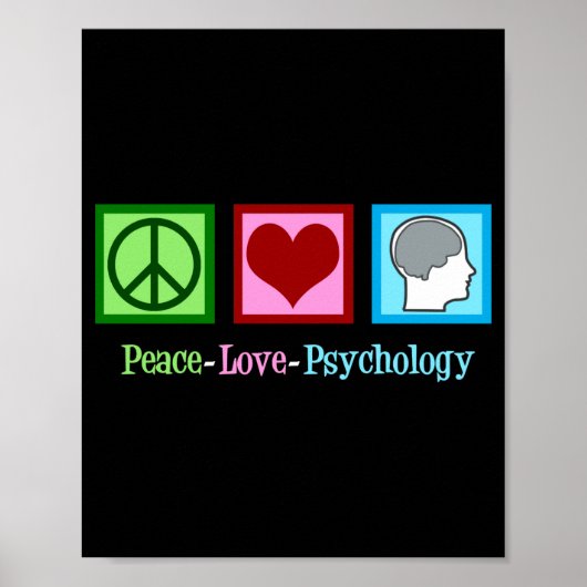 Peace Love Psychology Cute Psychologist  Poster (Voorkant)