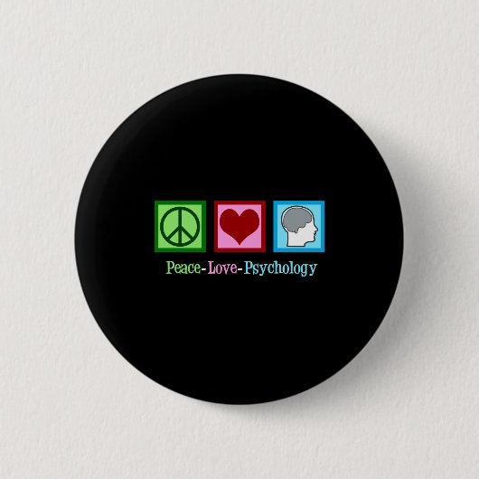 Peace Love Psychology Cute Psychologist  Ronde Button 5,7 Cm (Voorkant)