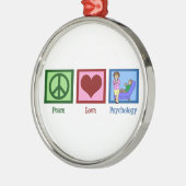Peace Love Psychology Metalen Ornament (Links)