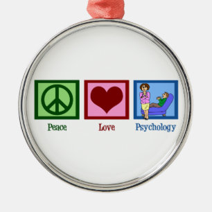 Peace Love Psychology Metalen Ornament