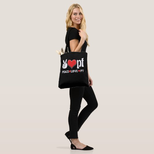 Peace Love PT Physical Therapist Therapise Tote Bag (Op model)