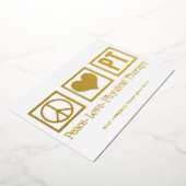 Peace Love PT Physical Therapy Custom Gold Folie Feestdagenkaart (Gedraaid)