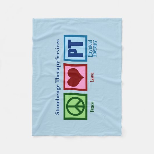 Peace Love PT Physical Therapy Fleece Deken (Voorkant)