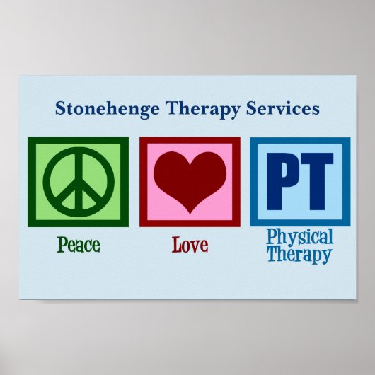 Peace Love PT Physical Therapy Poster (Voorkant)